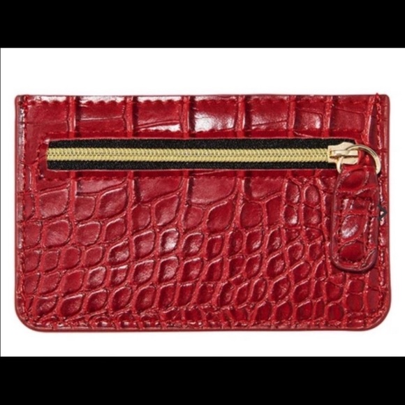 B-low the Belt Red Croc Card Case - Picture 1 of 3